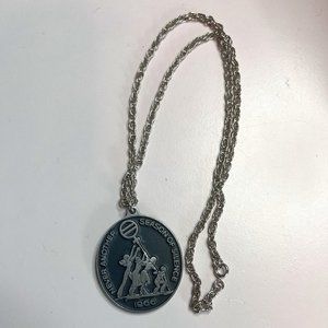 LUCY H. DRAPER 1966 "NEVER ANOTHER SEASON OF SILENCE"  Medallion Necklace